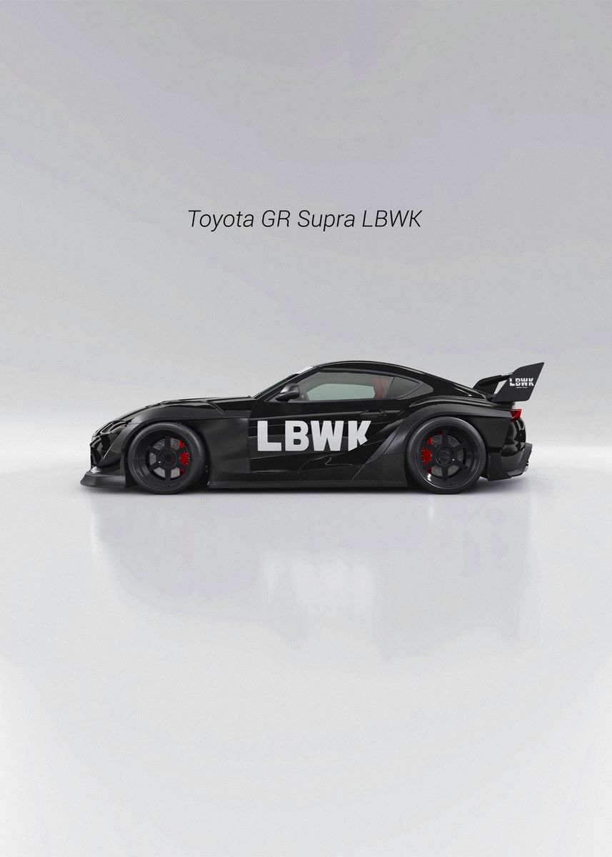 'Toyota GR Supra LBWK' Poster, picture, metal print, paint by One Line ...