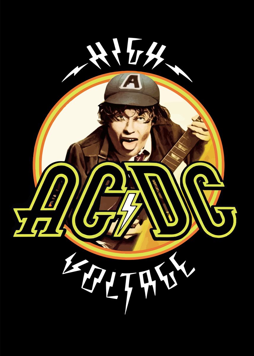 'AC/DC High Voltage' Poster, picture, metal print, paint by Yoyo Art ...