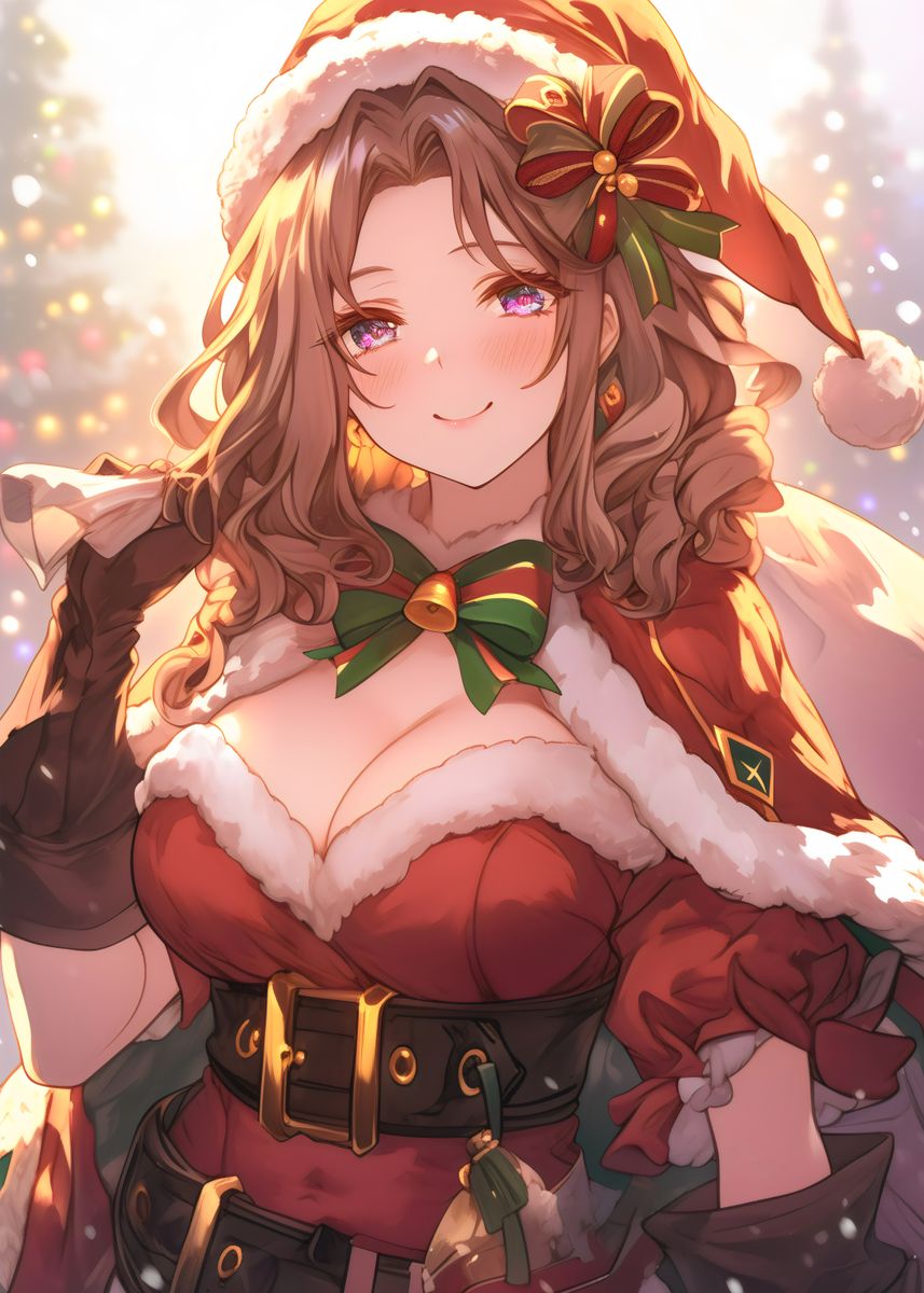 'Anime Girl Christmas' Poster, picture, metal print, paint by Cee9inee