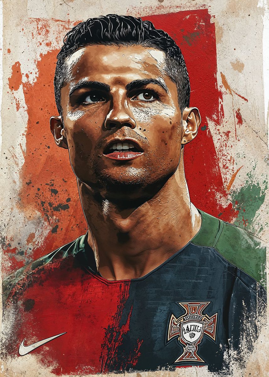 'Cristiano Ronaldo Portrait' Poster, picture, metal print, paint by ...