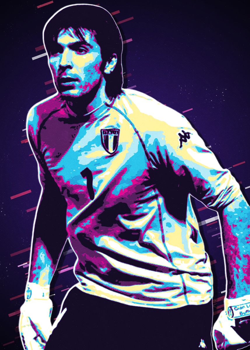 'Gianluigi Buffon Retro Art' Poster, picture, metal print, paint by ...