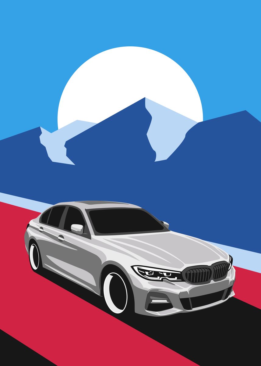 'BMW Three Series G20' Poster, picture, metal print, paint by ...