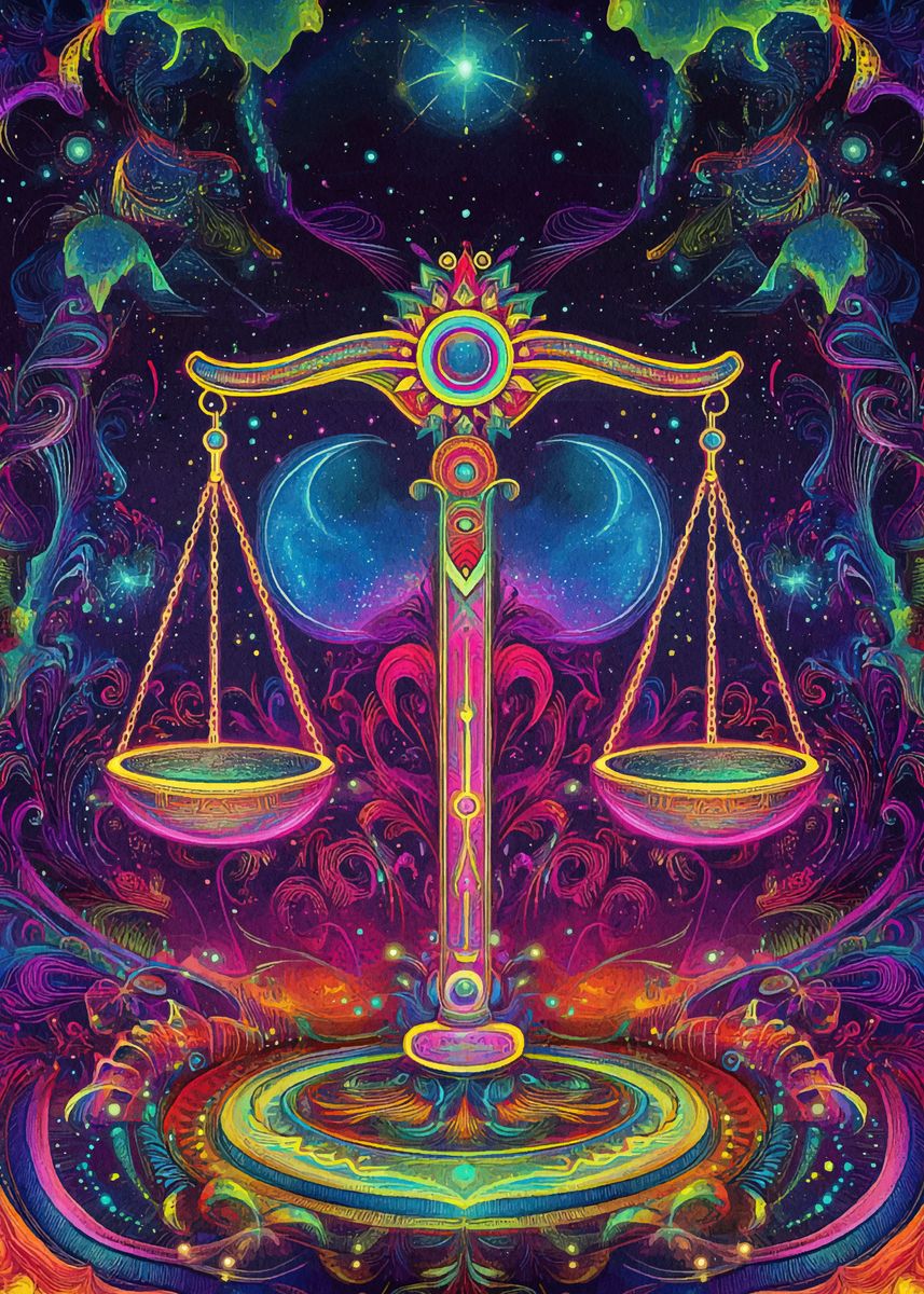 'Cosmic Libra Scales' Poster, picture, metal print, paint by Inaaya ...
