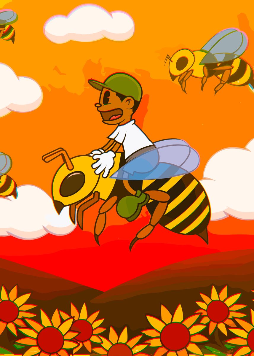 'Bee Rider' Poster, picture, metal print, paint by Bendrat Core | Displate