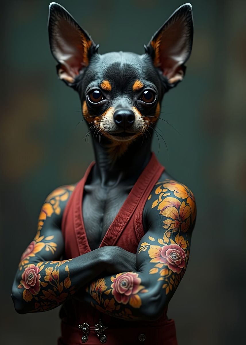 'Tattooed Chihuahua' Poster, picture, metal print, paint by Rodrigo ...