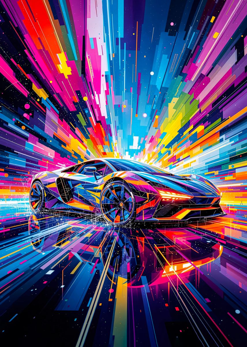 'Abstract Car Speed Art' Poster, picture, metal print, paint by Art ...