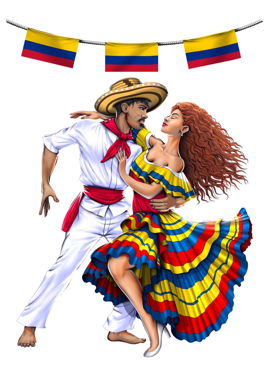 'Colombian Dancers' Poster, picture, metal print, paint by ...