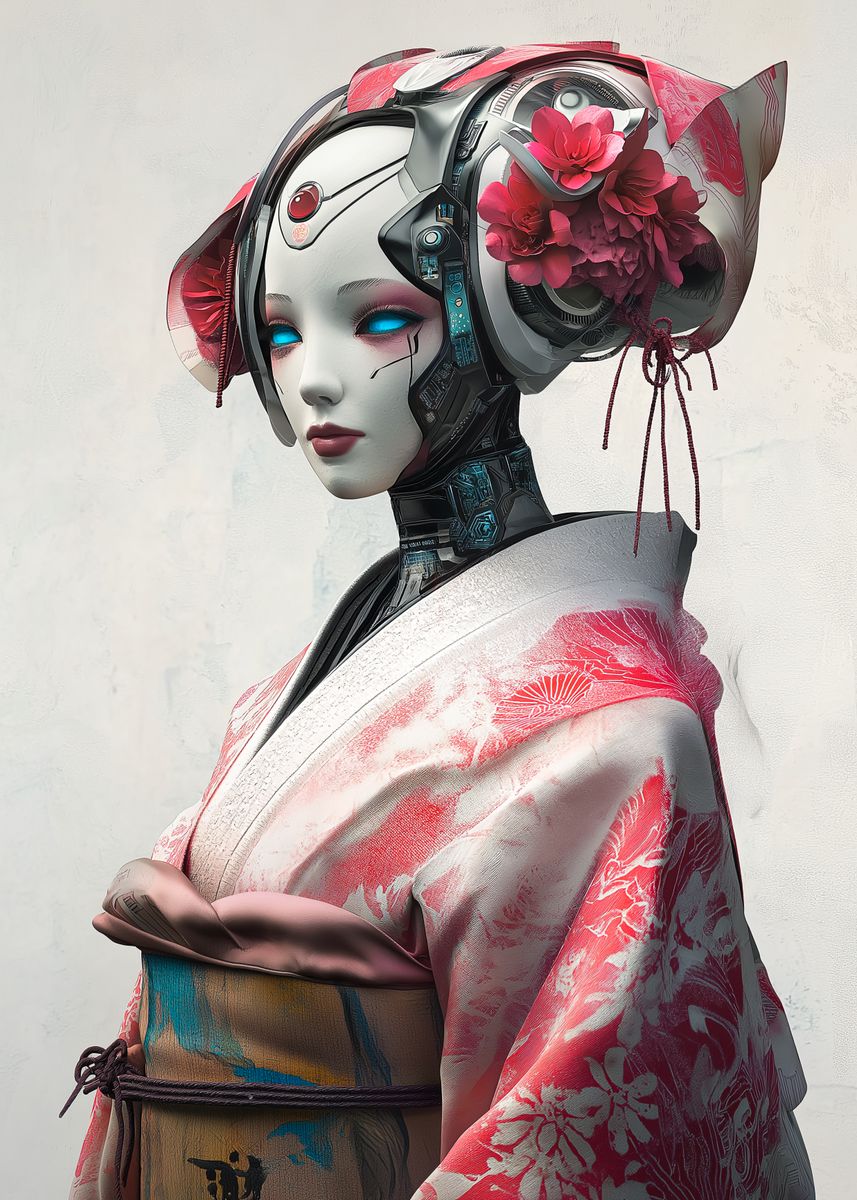 'Robot Geisha' Poster, picture, metal print, paint by InterGalatica ...
