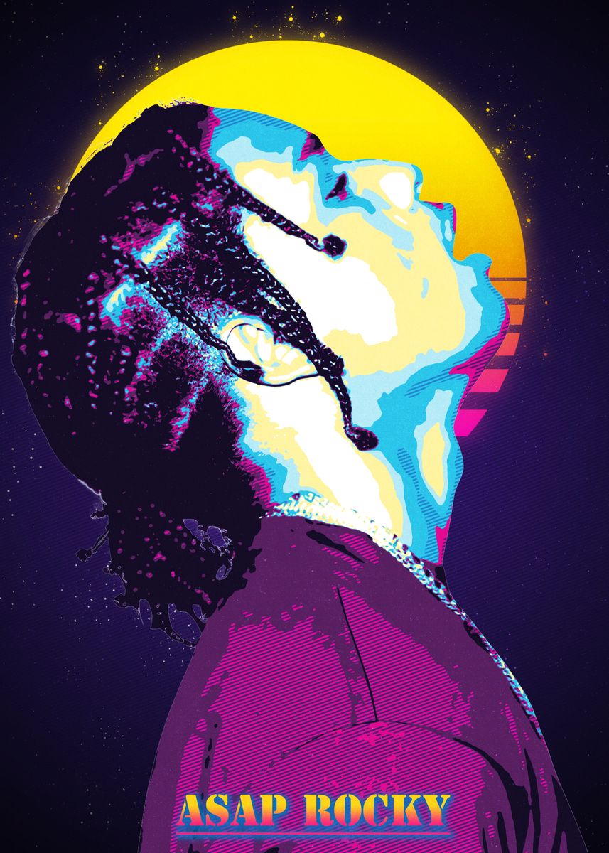 'ASAP Rocky Retro Art' Poster, picture, metal print, paint by maxmoen ...