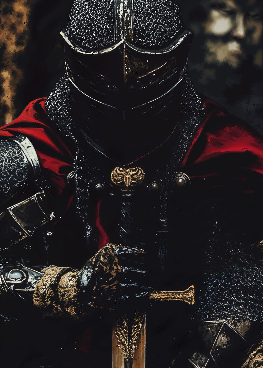 'Medieval Knight in Armor' Poster, picture, metal print, paint by ...