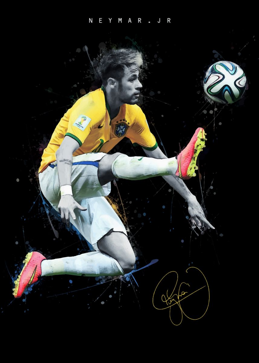 Neymar Jr Soccer Art Poster Picture Metal Print Paint By neymar-jr-soccer-art-poster-picture-metal-print-paint-by