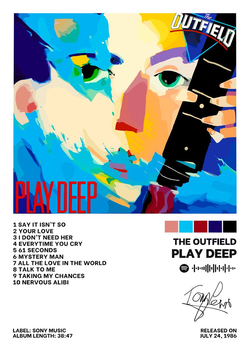 'The Outfield Play Deep' Poster, picture, metal print, paint by ...