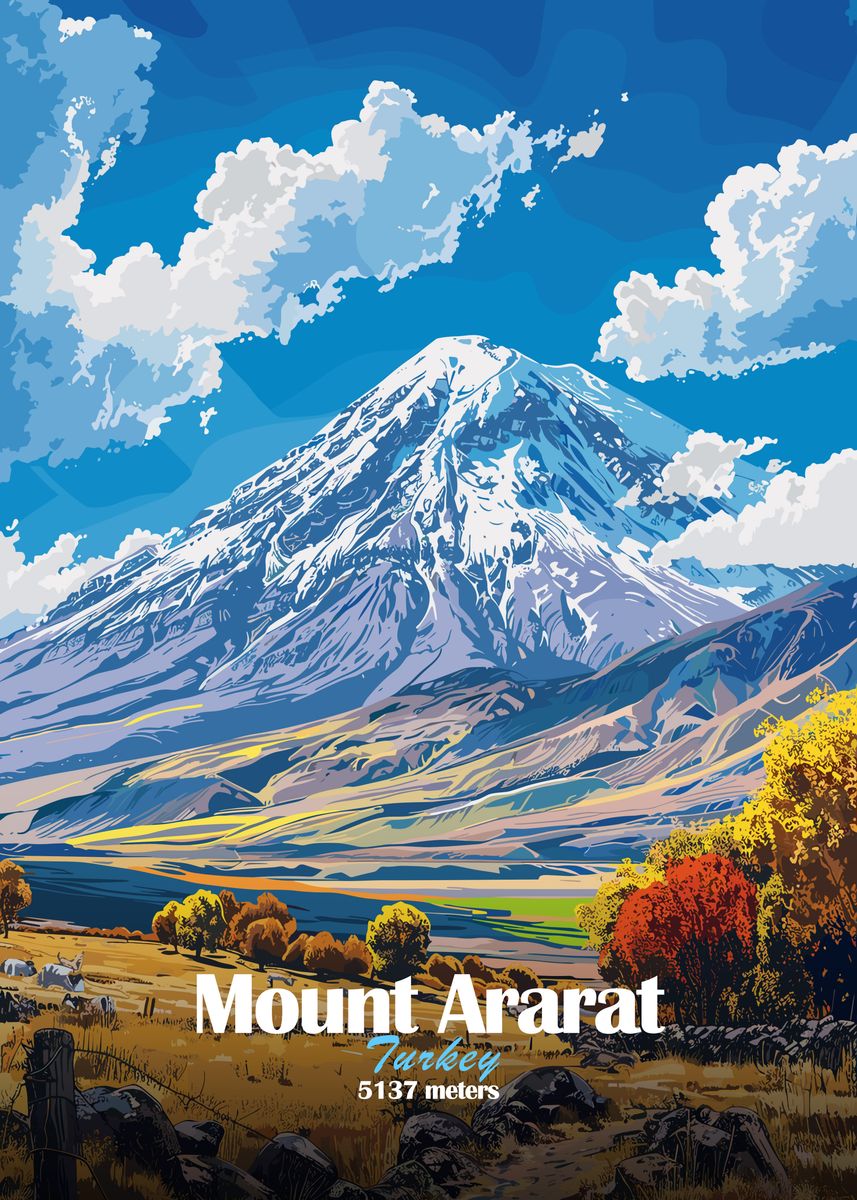 'Mount Ararat Landscape' Poster, picture, metal print, paint by Mason ...