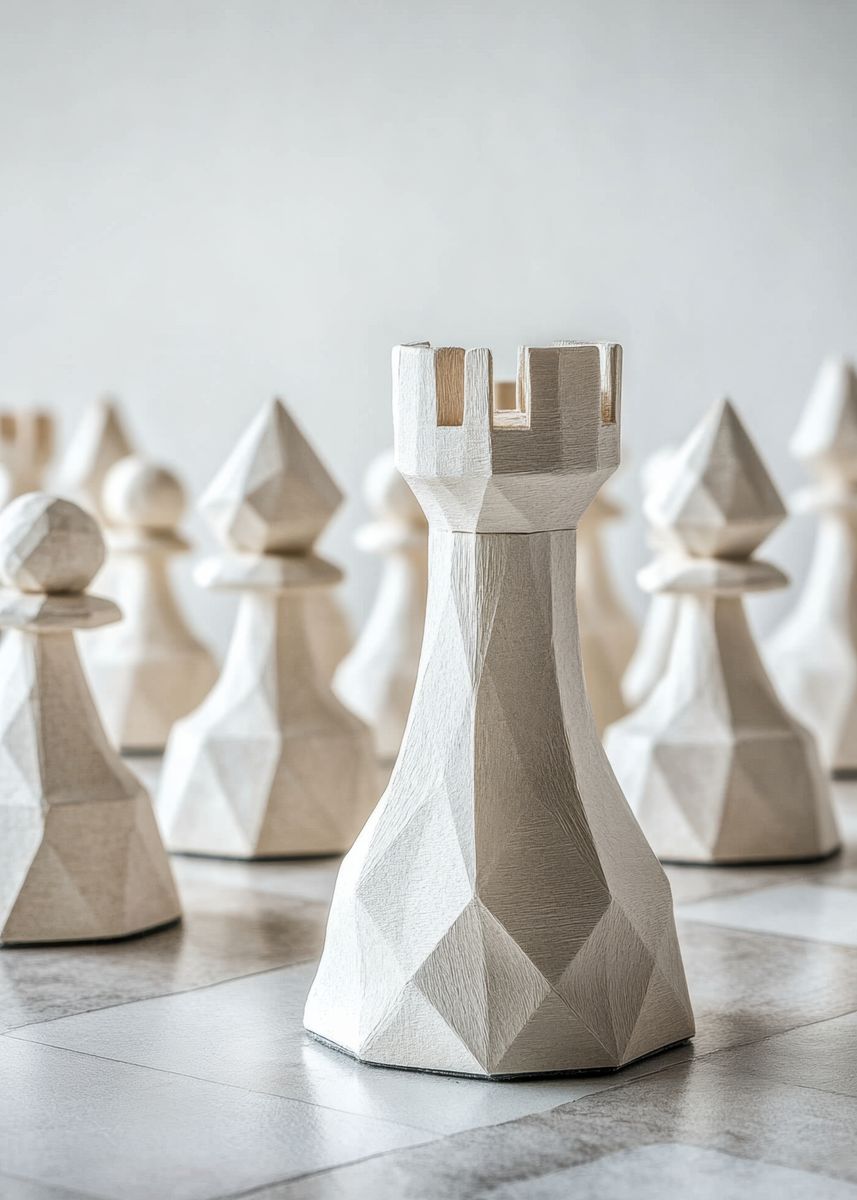 'Geometric Chess Rook' Poster, picture, metal print, paint by AlphaZXV ...