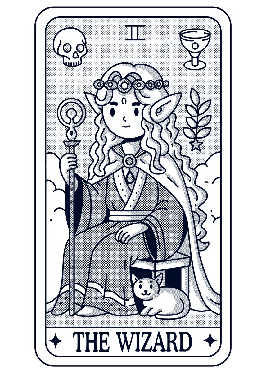 'The Wizard Tarot Card' Poster, picture, metal print, paint by Eoli ...