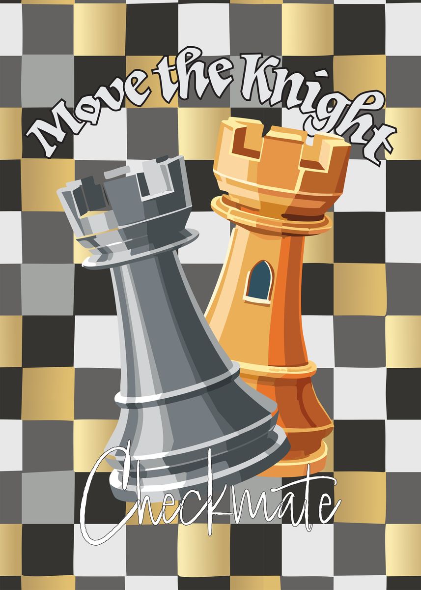 'The Rook Chess Checkmate ' Poster, picture, metal print, paint by ...