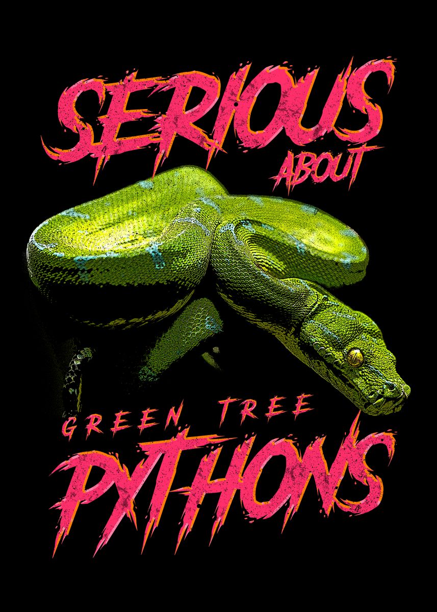 'Green Tree Python Keeper' Poster, picture, metal print, paint by Jon ...