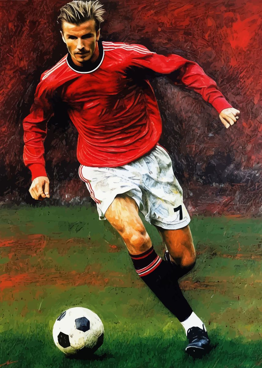  David Beckham Soccer Painting Poster Picture Metal Print Paint By 