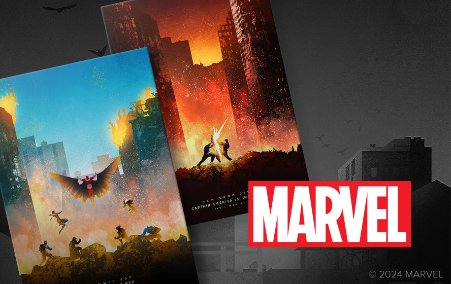 Relive the epic Marvel duels on new metal posters